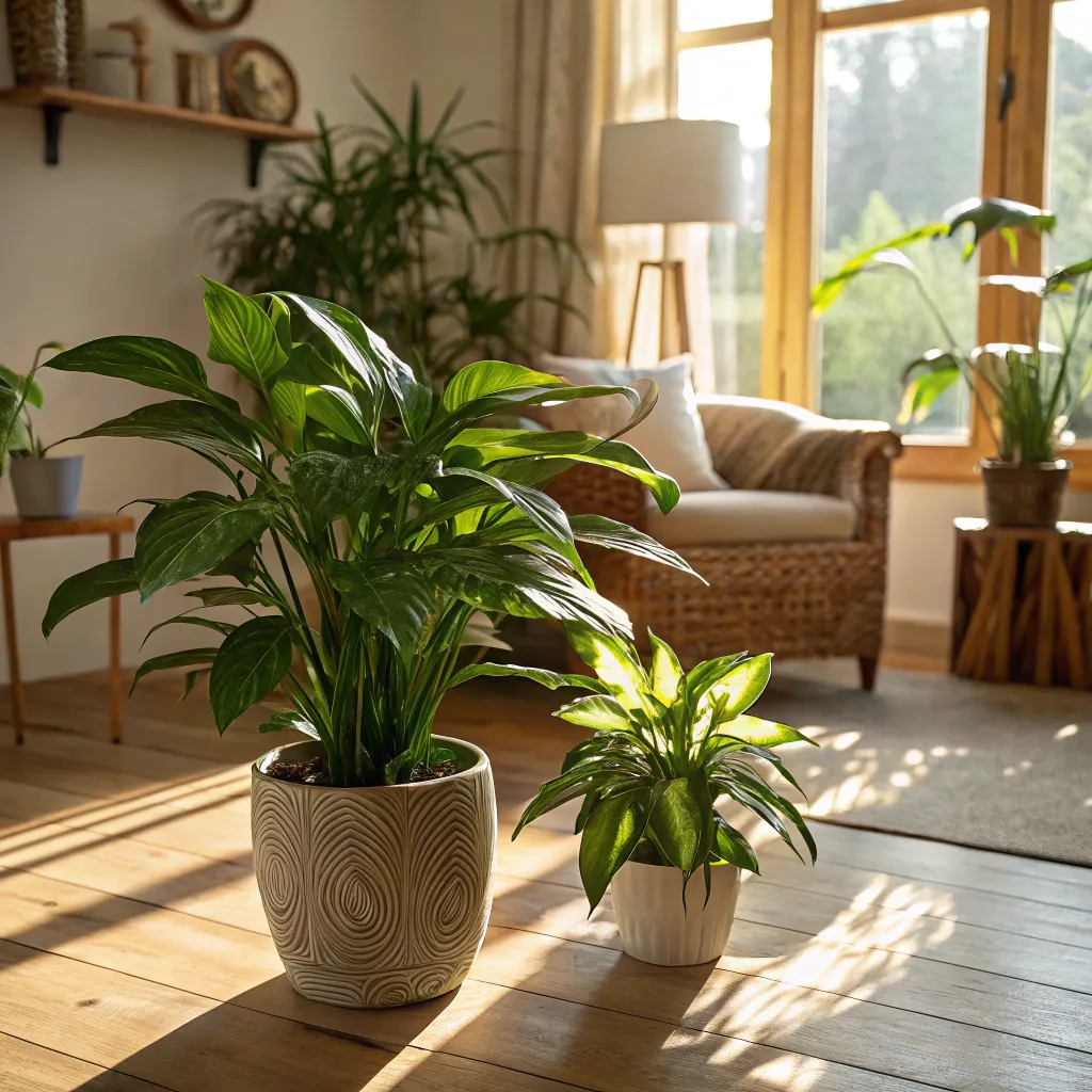 Thriving houseplants in a cozy setting